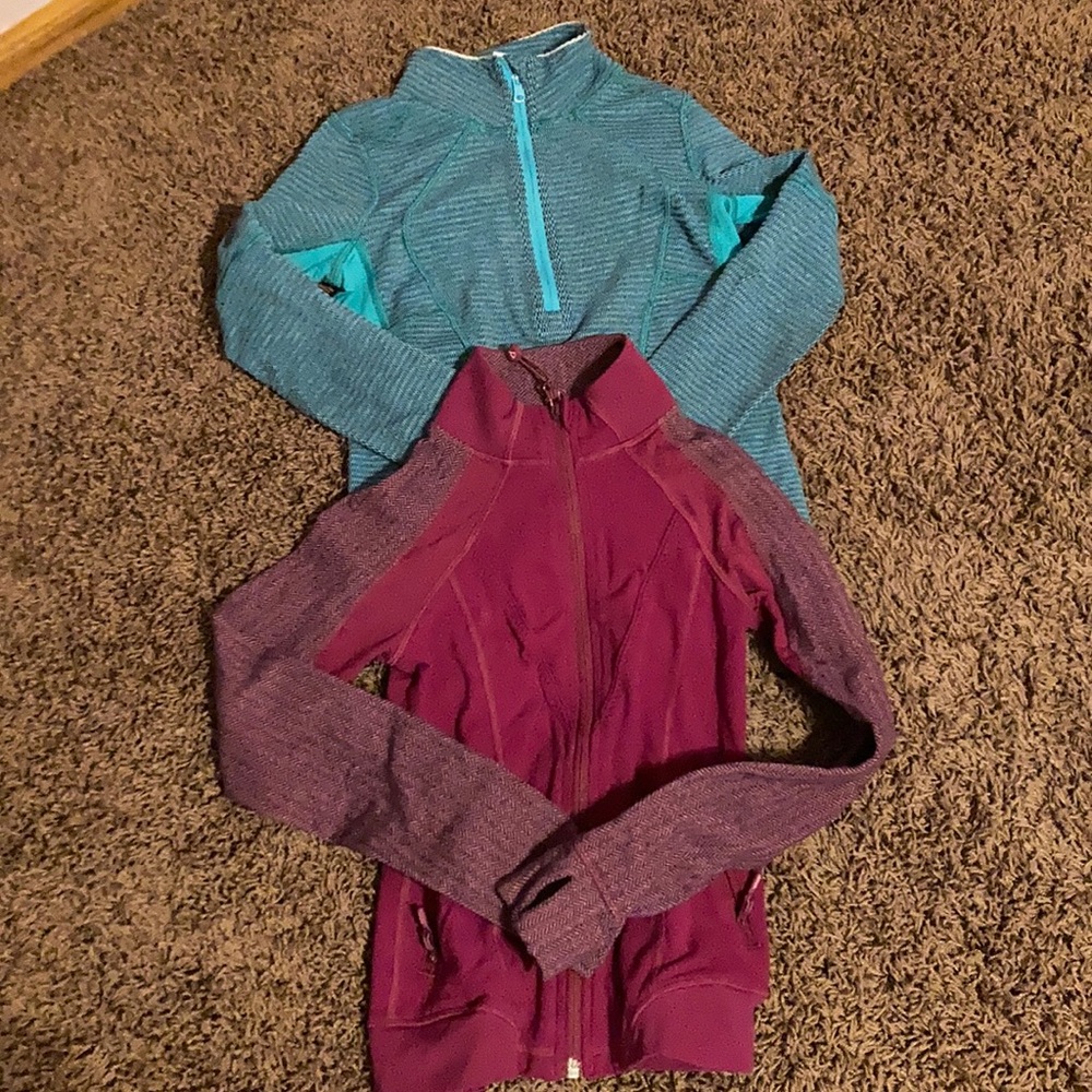 2 tight fit zip up jackets